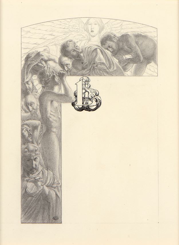Carlos SCHWABE - Letter L: Illustration for Paroles d’un croyant by Félicité de Lamennais  | MasterArt